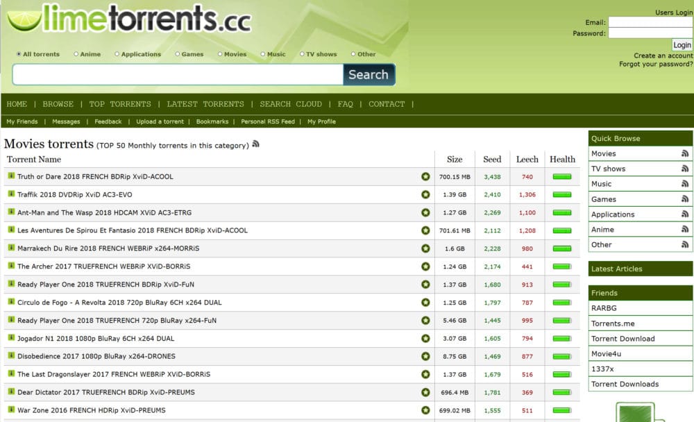 limetorrents torrent websites